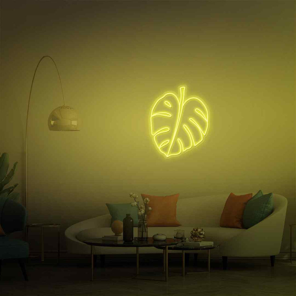 Monstera leaf neon sign