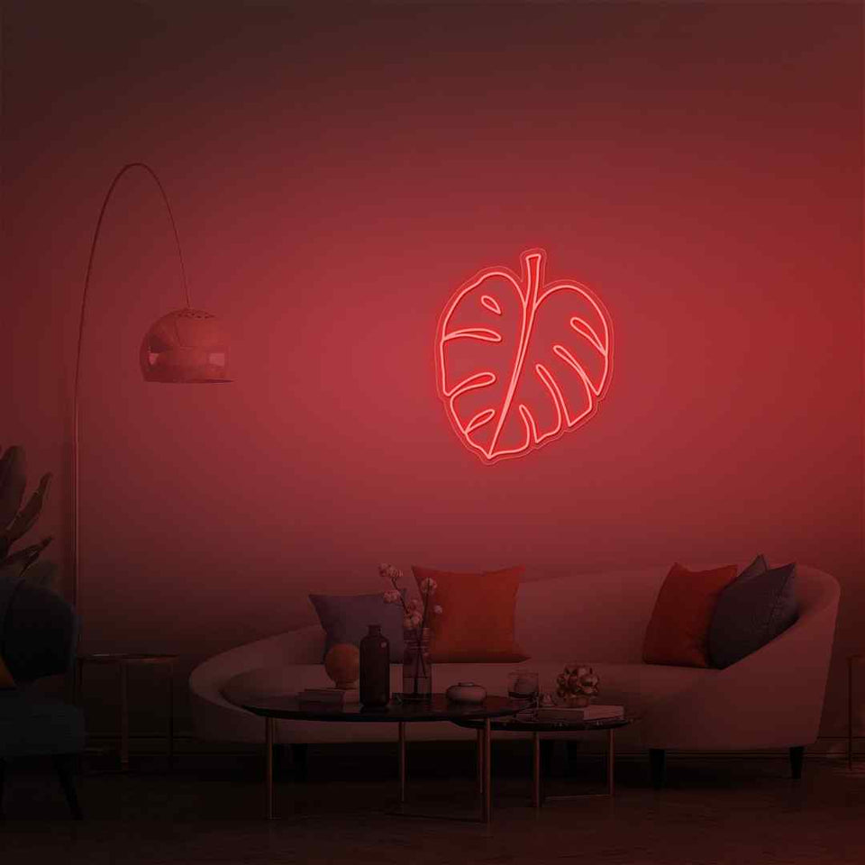Monstera leaf neon sign