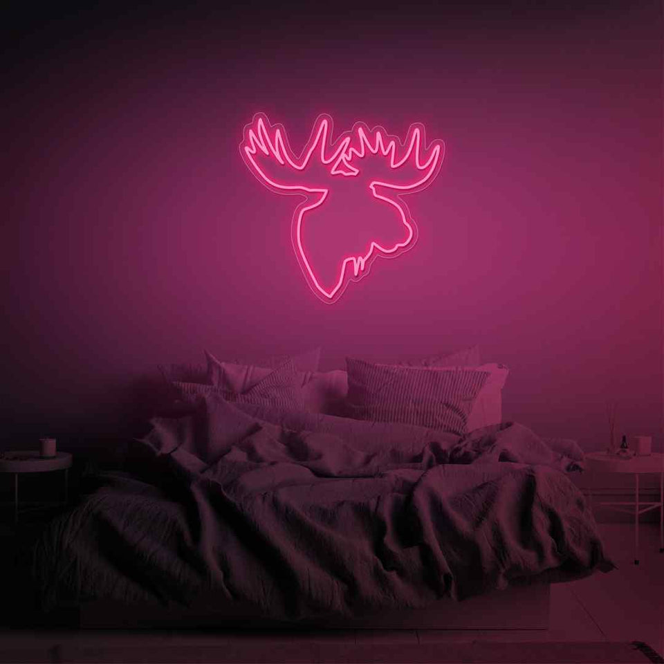Moose head neon sign