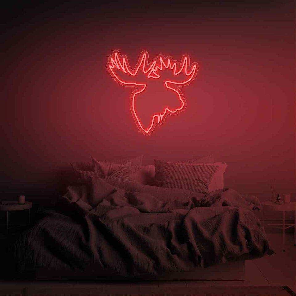 Moose head neon sign