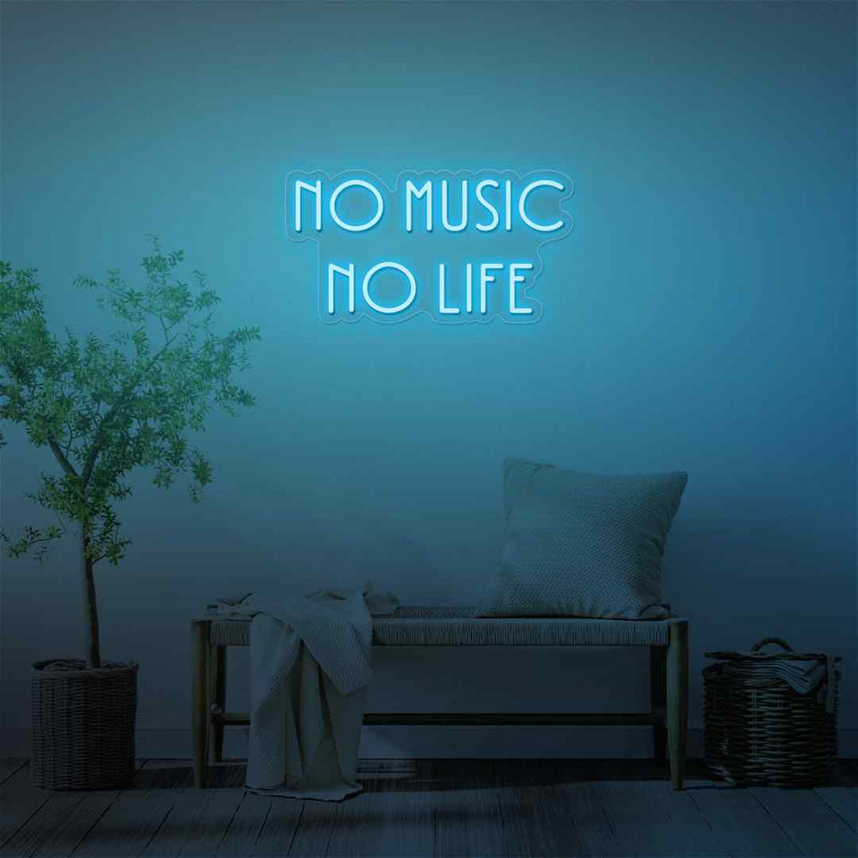 No music no life neon sign
