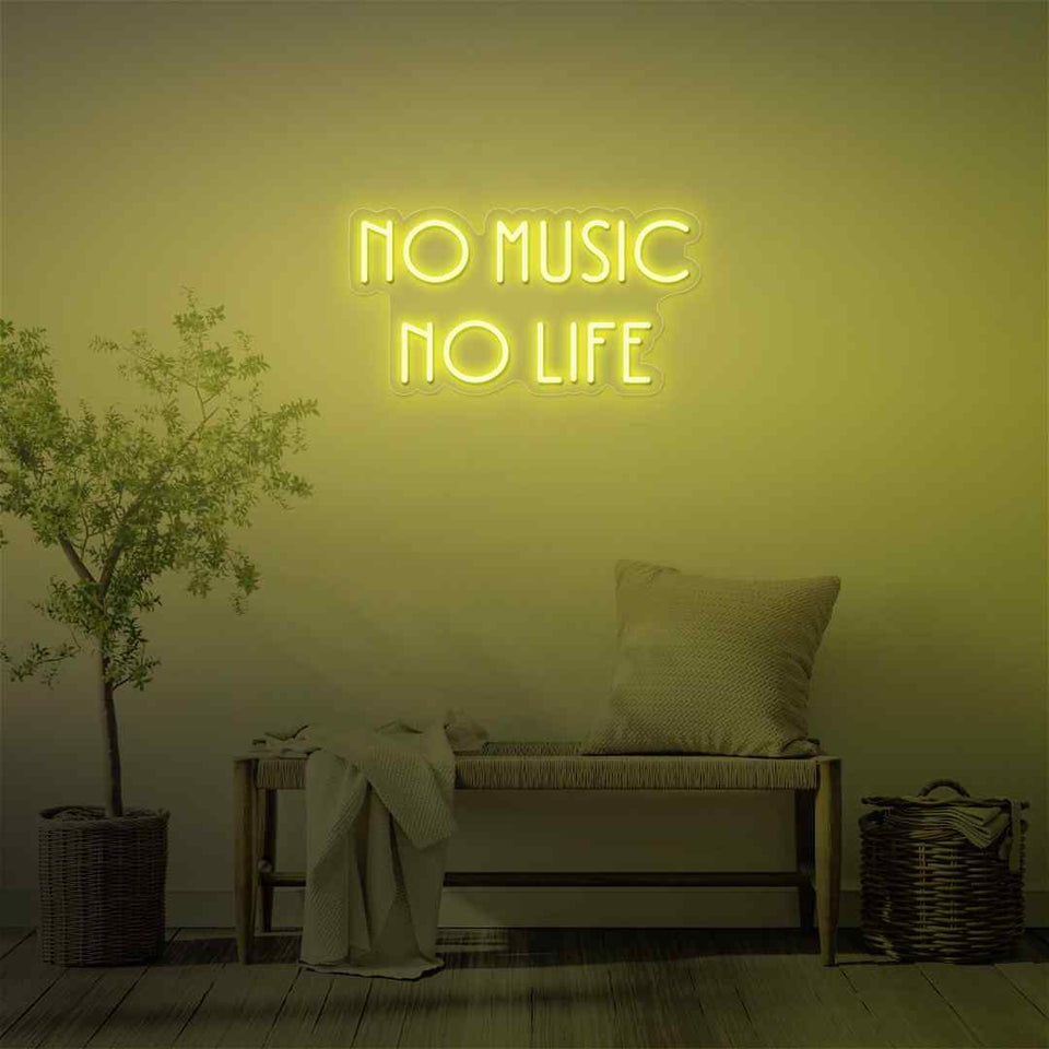 No music no life neon sign