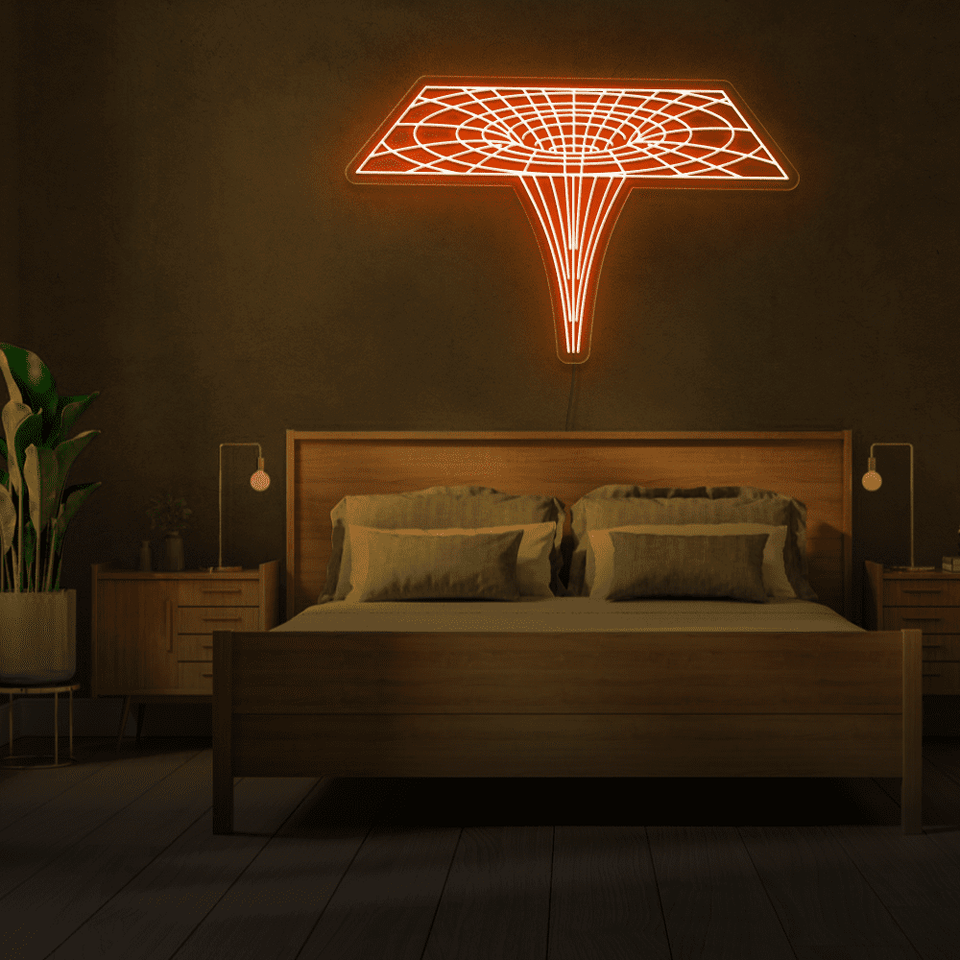 Black Hole as LED neon sign in orange color designed by Neon Marvels