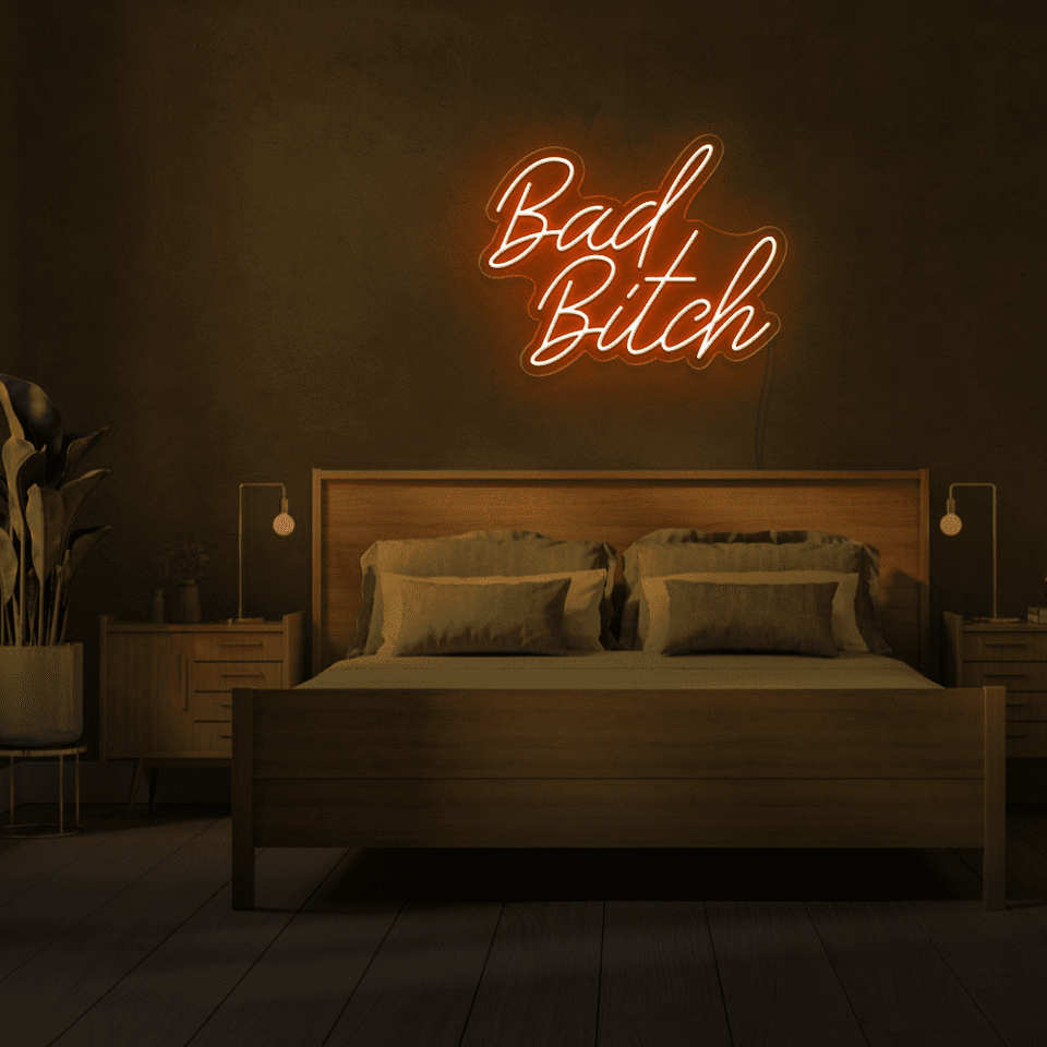 BAD BITCH ORANGE COLOR LED NEON SIGN