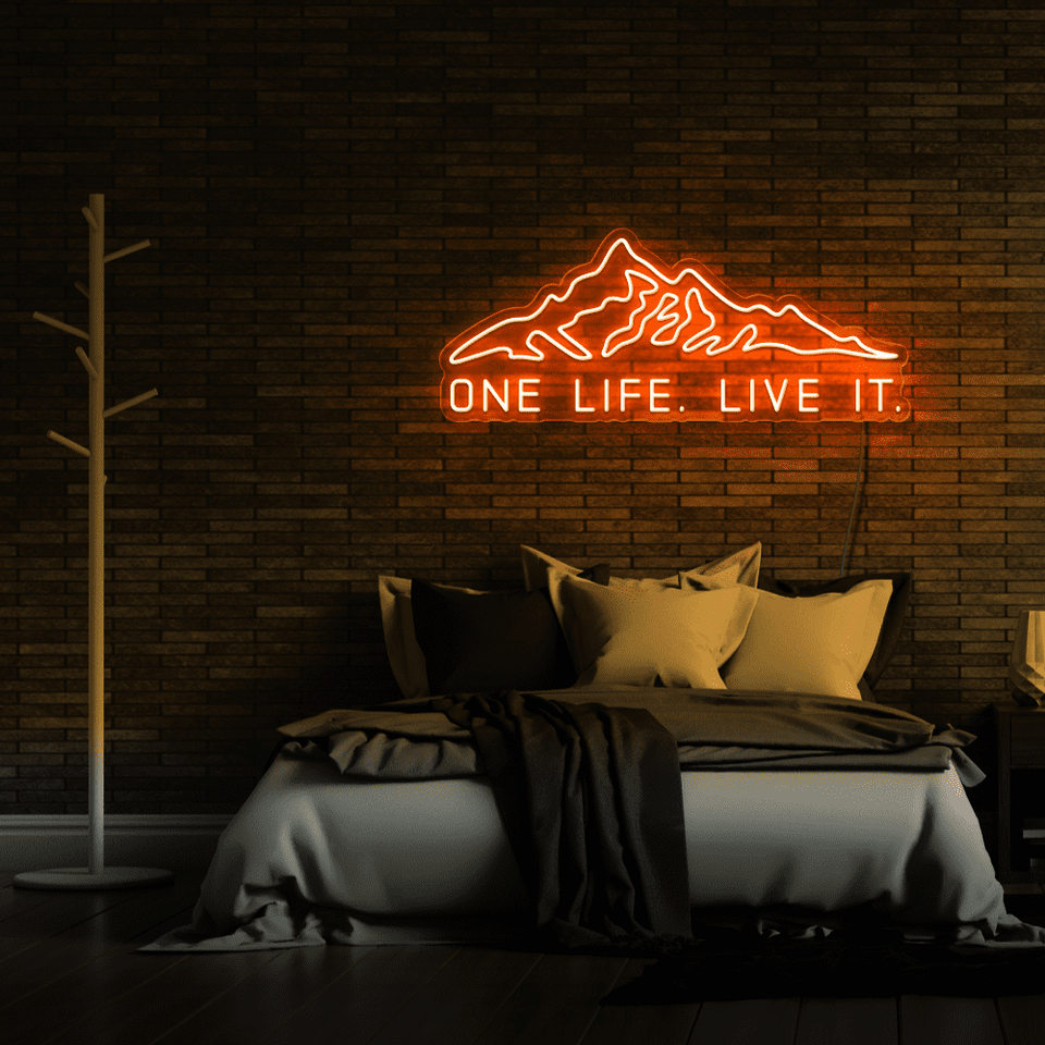 ONE LIFE LIVE IT ORANGE COLOR LED NEON SIGN
