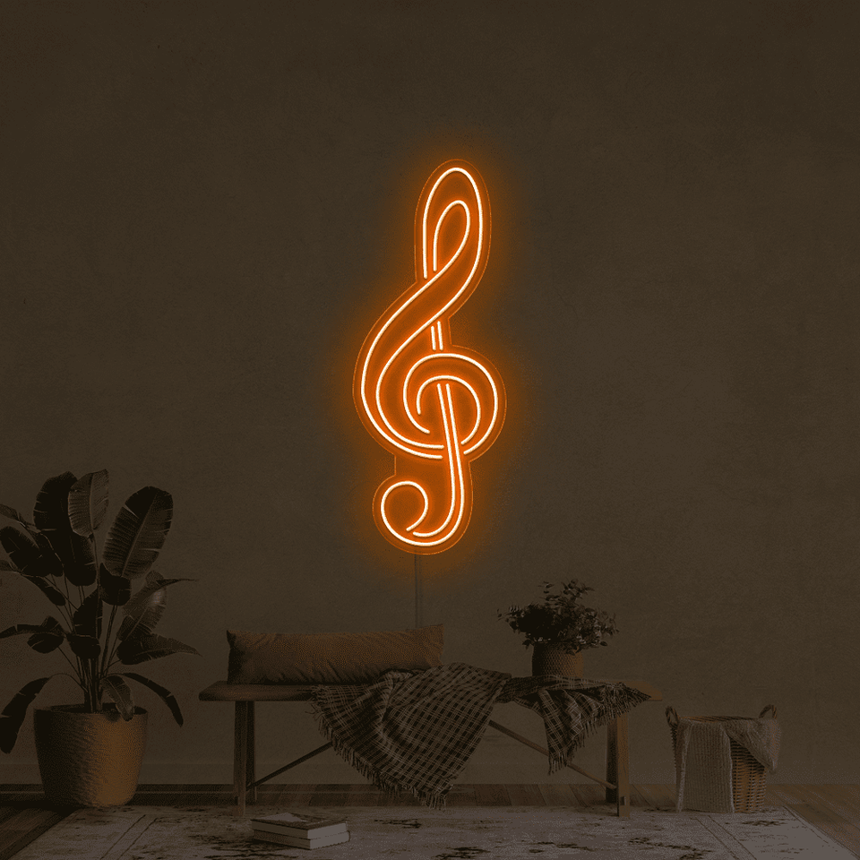 Treble Orange Color LED Neon sign - made by Neon Marvels