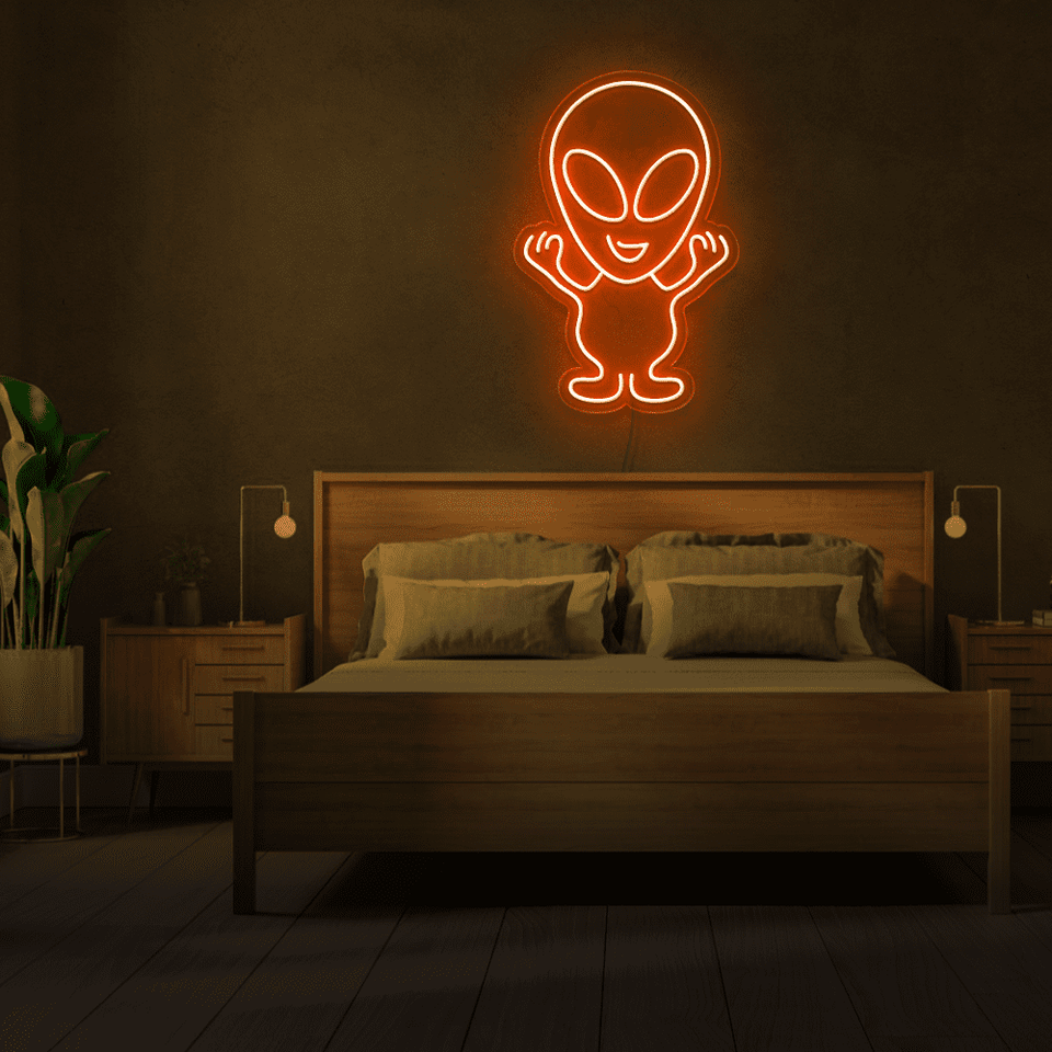 ALIEN LED Neon sign in orange color designed by Neon Marvels