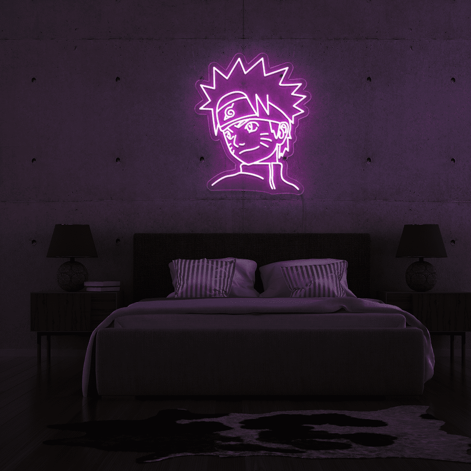 Naruto inspired LED neon sign in pink color from Neonmarvels