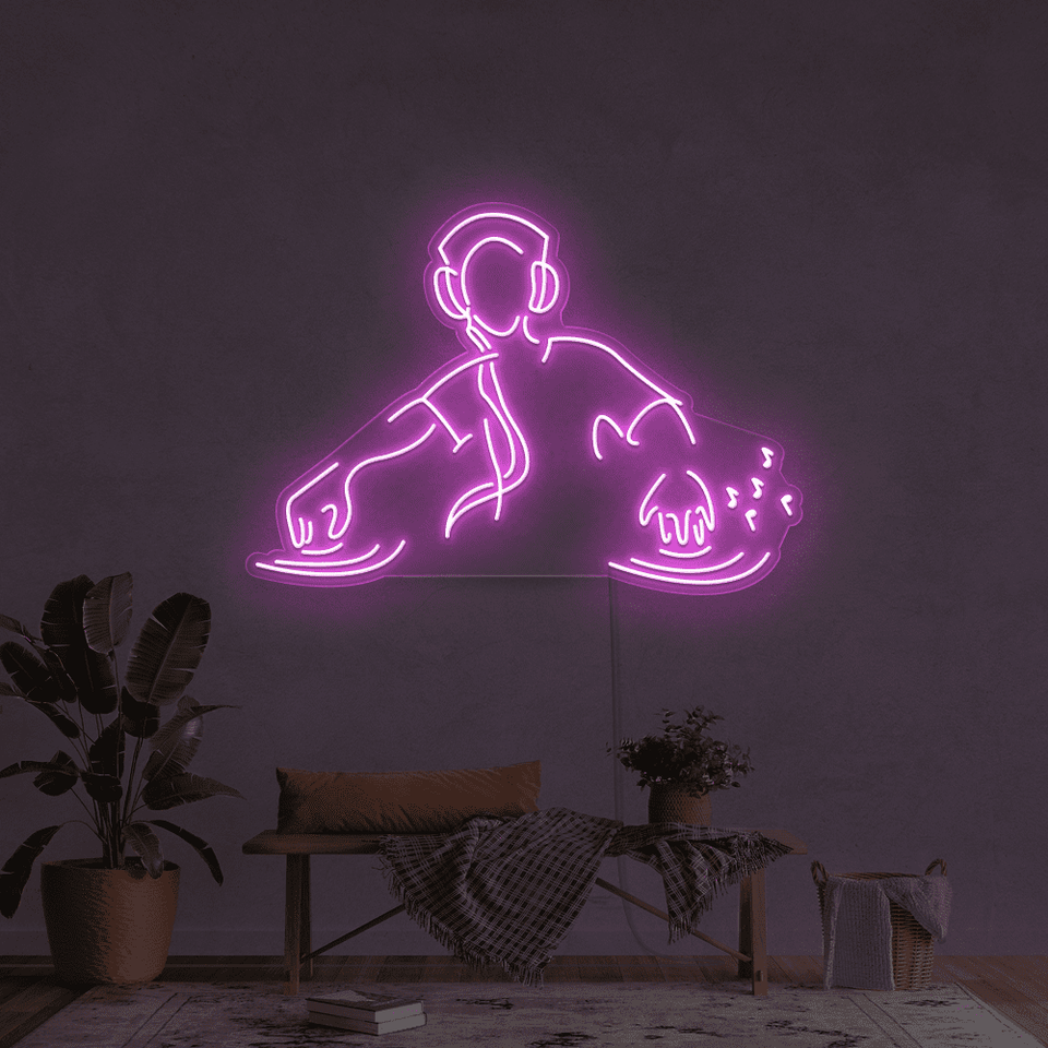 DJ player pink color LED neon sign - From Neonmarvels