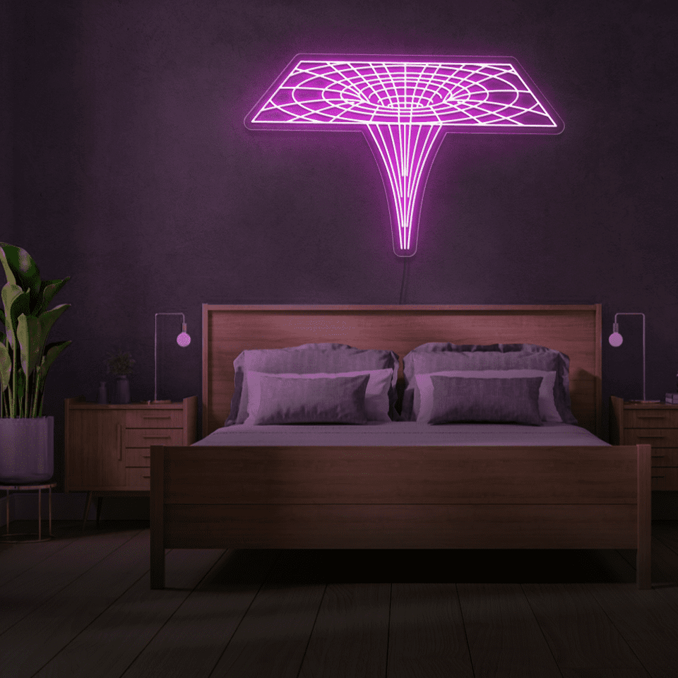 Black Hole as LED neon sign in pink color designed by Neon Marvels
