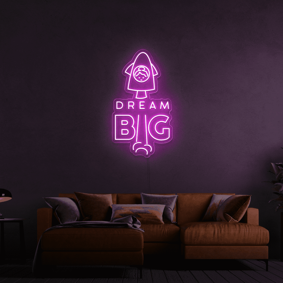 DREAM BIG YELLOW COLOR LED NEON SIGN