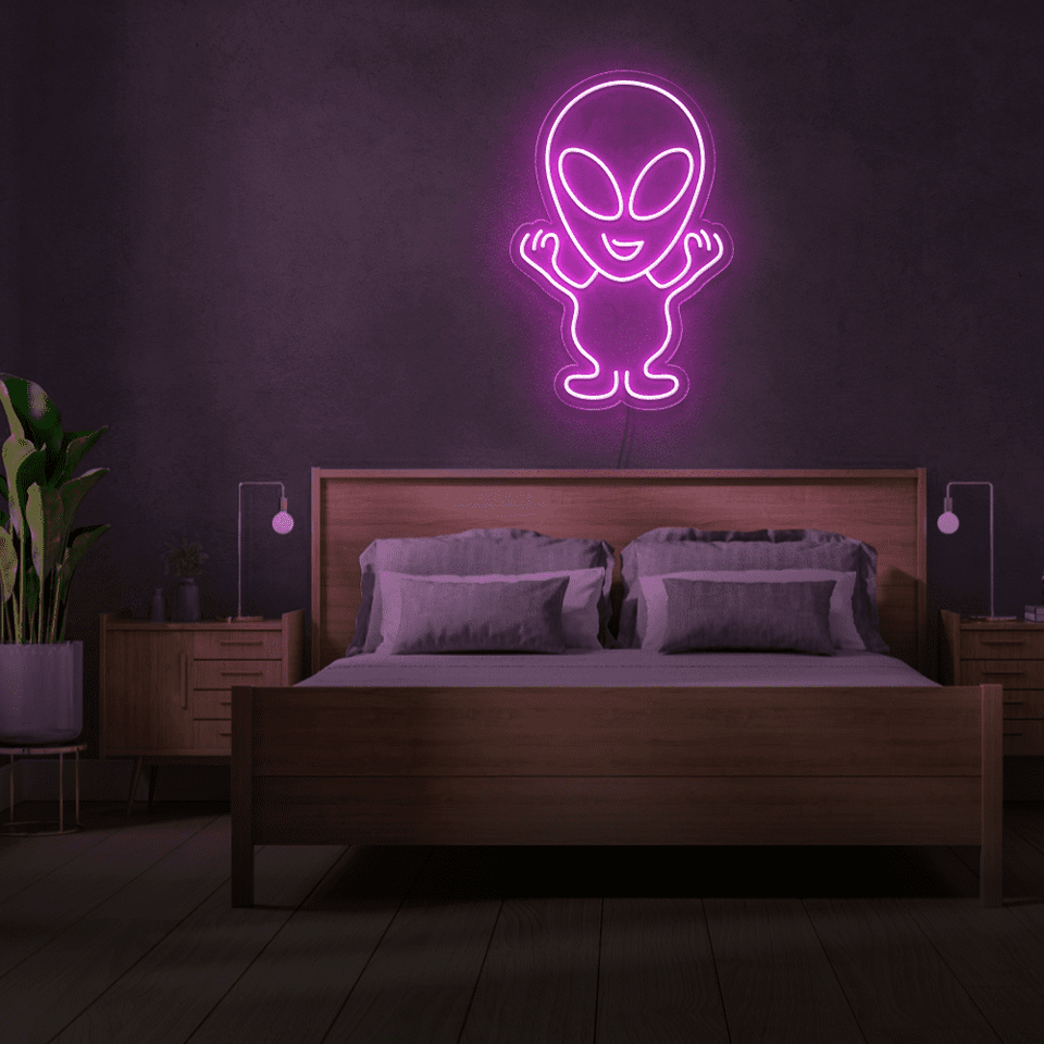 ALIEN LED Neon sign in pink color designed by Neon Marvels