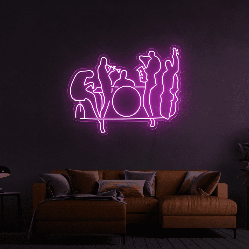 Music Band as an LED Neon sign in pink color - Made by Neon Marvels