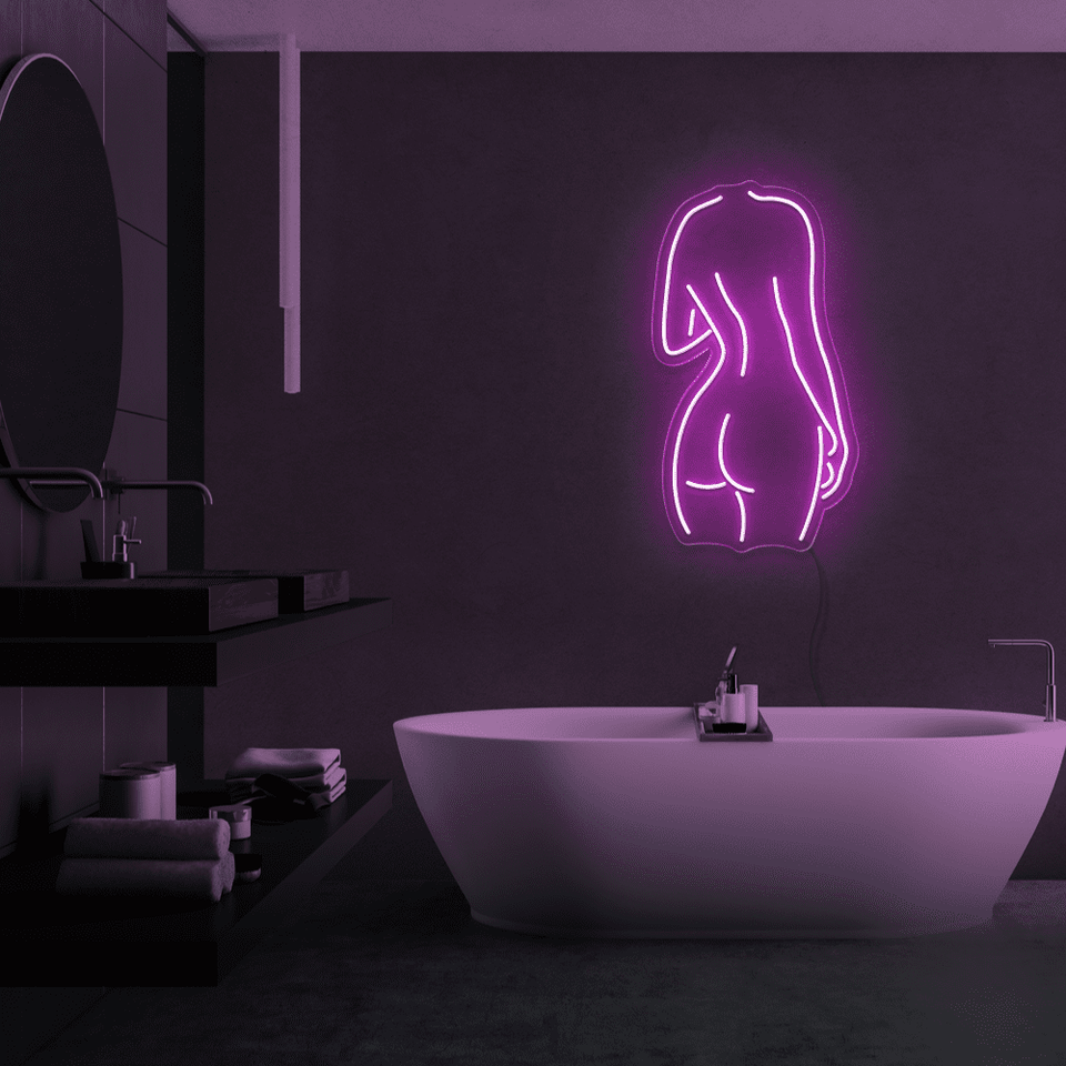 GIRL BACKSIDE PINK COLOR LED NEON SIGN