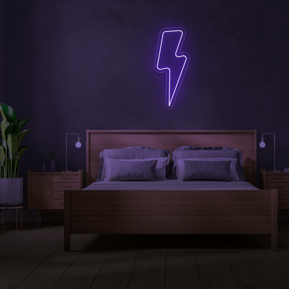 LIGHTNING BOLT PURPLE COLOR LED NEON SIGN