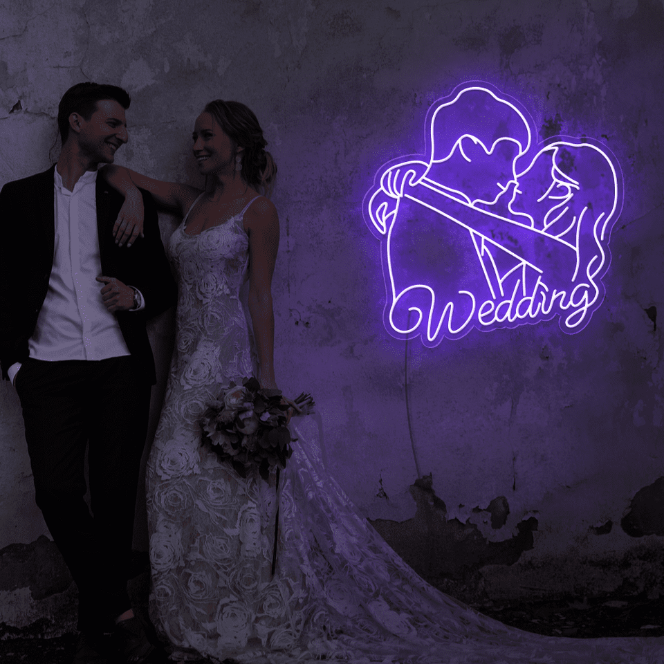 Married Couple LED Neon sign in purple color by Neonmarvels.com