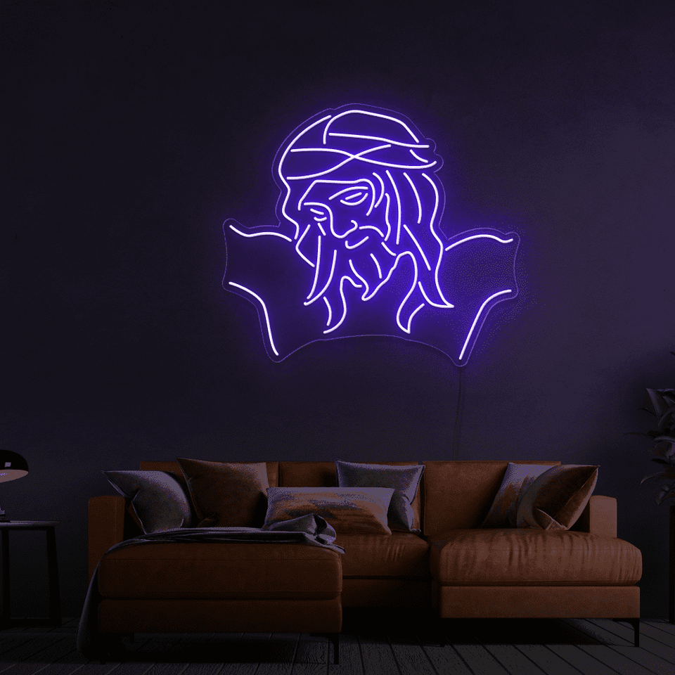 JESUS WORKOUT PURPLE COLOR LED NEON SIGN