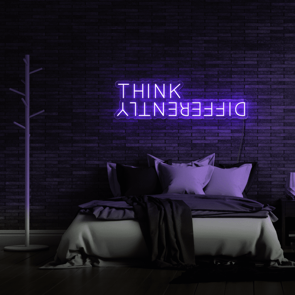 THINK DIFFERENTLY PURPLE COLOR LED NEON SIGN