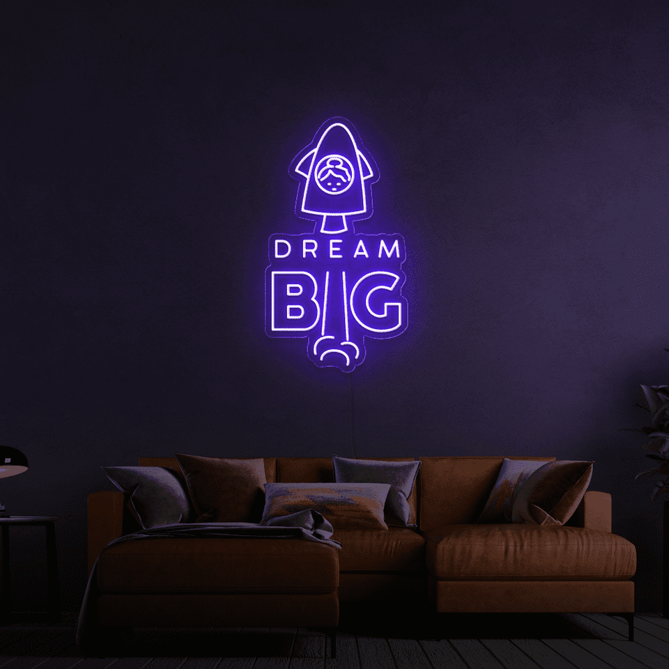 DREAM BIG BLUE COLOR LED NEON SIGN