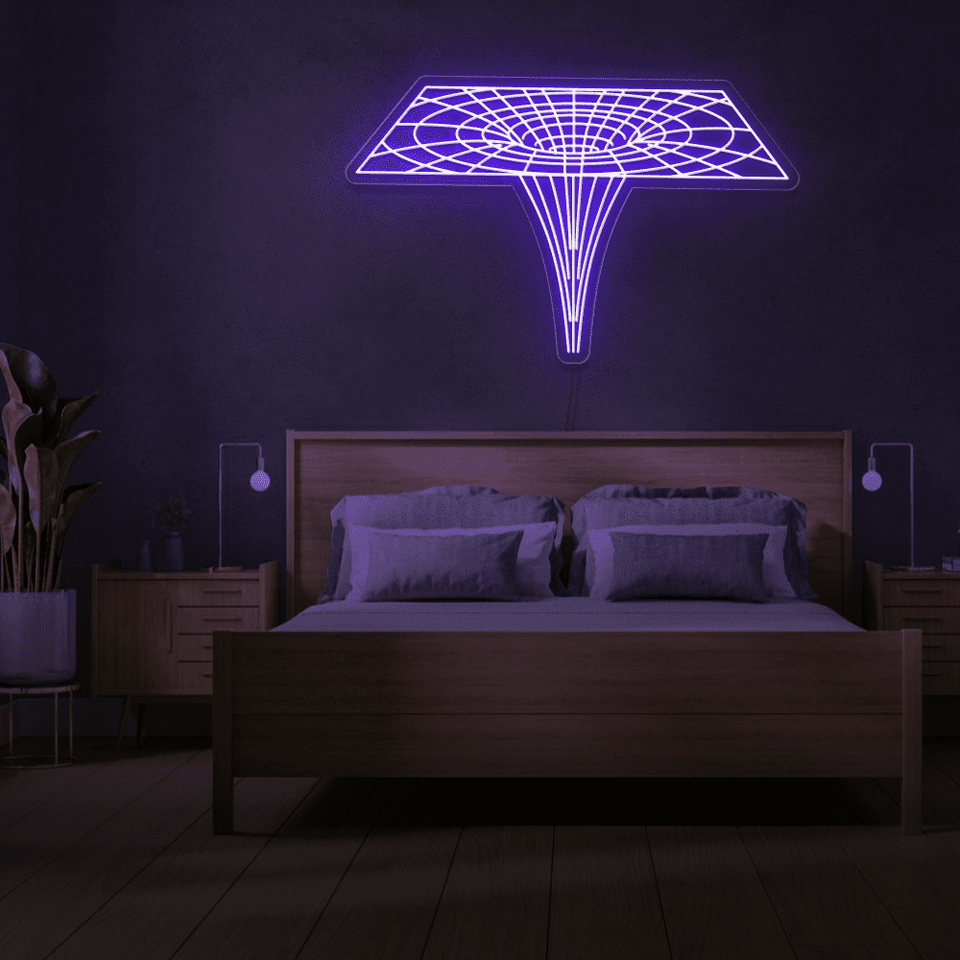 Black Hole as LED neon sign in purple color designed by Neon Marvels