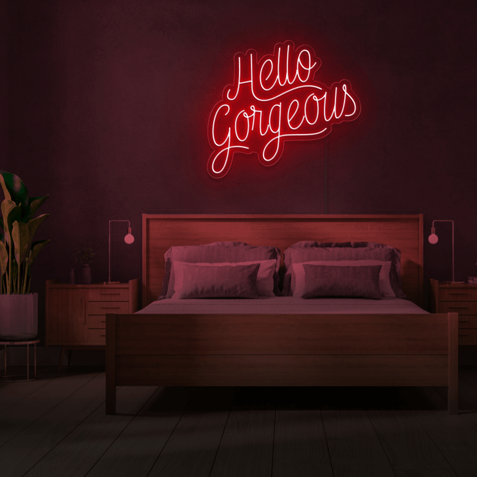HELLO GORGEOUS RED COLOR LED NEON SIGN