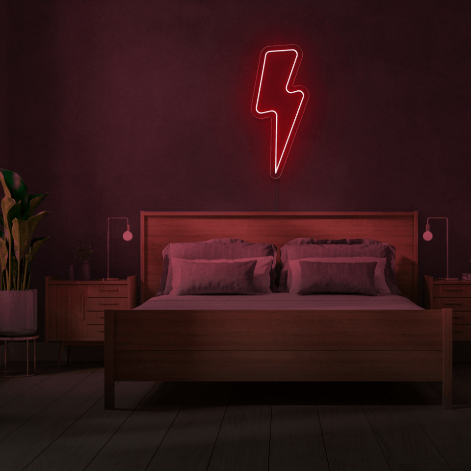 LIGHTNING BOLT RED COLOR LED NEON SIGN