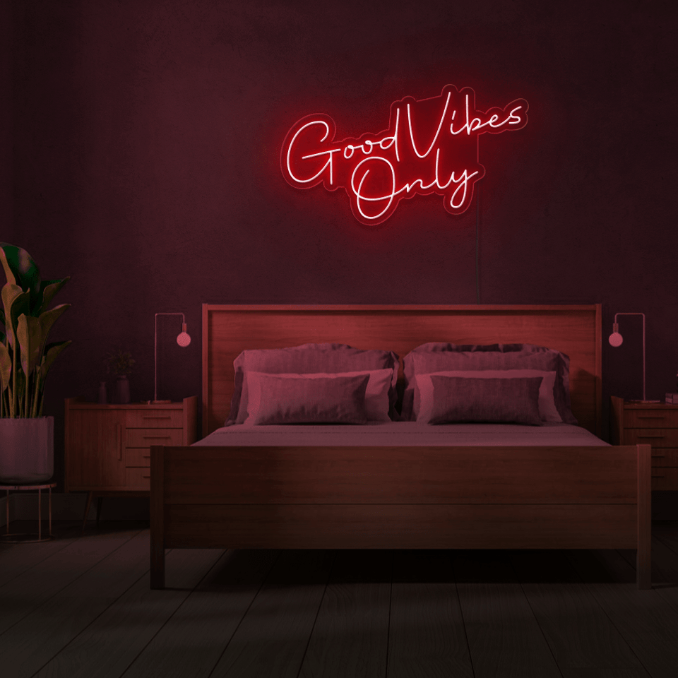 GOOD VIBES ONLY RED COLOR LED NEON SIGN
