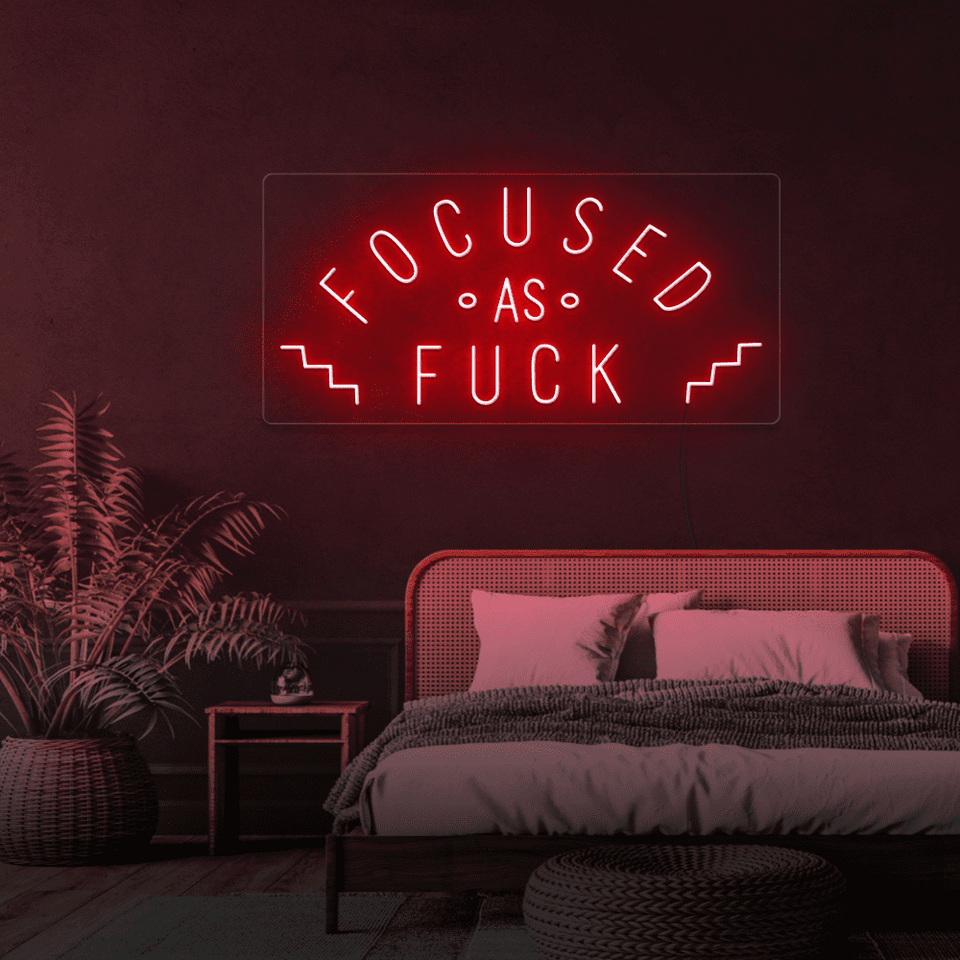 FOCUSED AS FUCK GREEN COLOR LED NEON SIGN