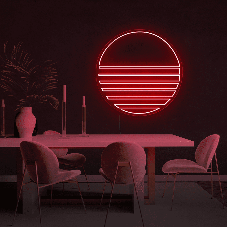 VAPOR SUN RED COLOR LED NEON SIGN