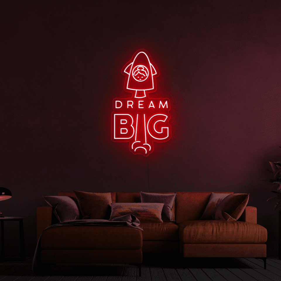 DREAM BIG GREEN COLOR LED NEON SIGN