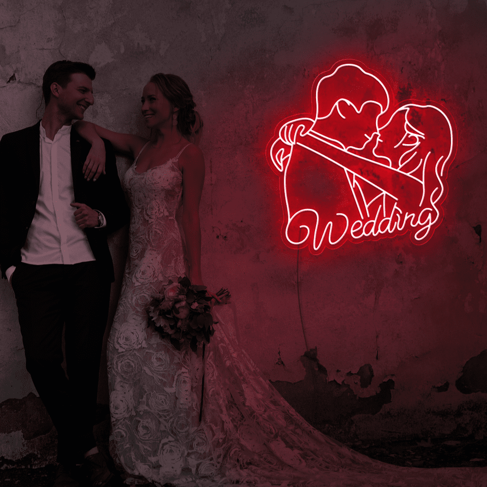 Married Couple LED Neon sign in red color by Neonmarvels.com