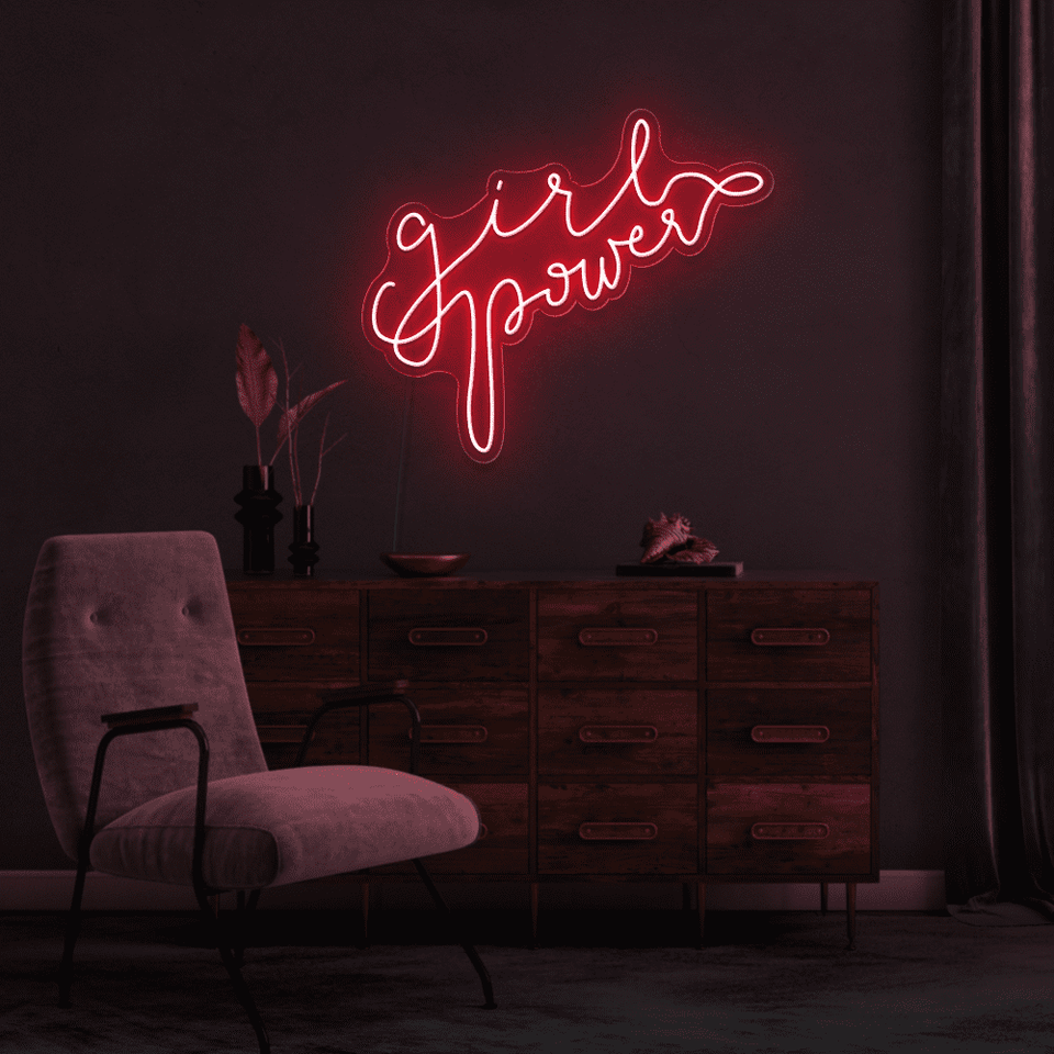 GIRL POWER RED COLOR LED NEON SIGN