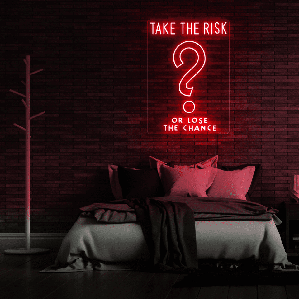 TAKE THE RISK GREEN COLOR LED NEON SIGN