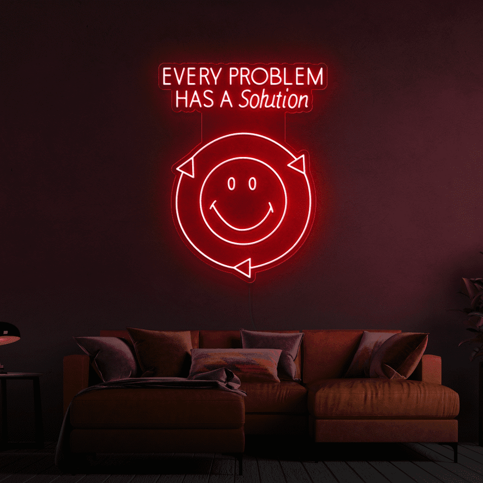 EVERY PROBLEM HAS A SOLUTION GREEN COLOR LED NEON SIGN