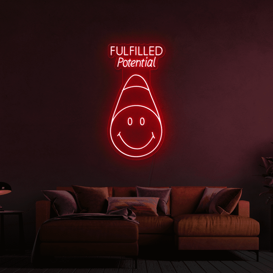 FULFILLED POTENTIAL GREEN COLOR LED NEON SIGN