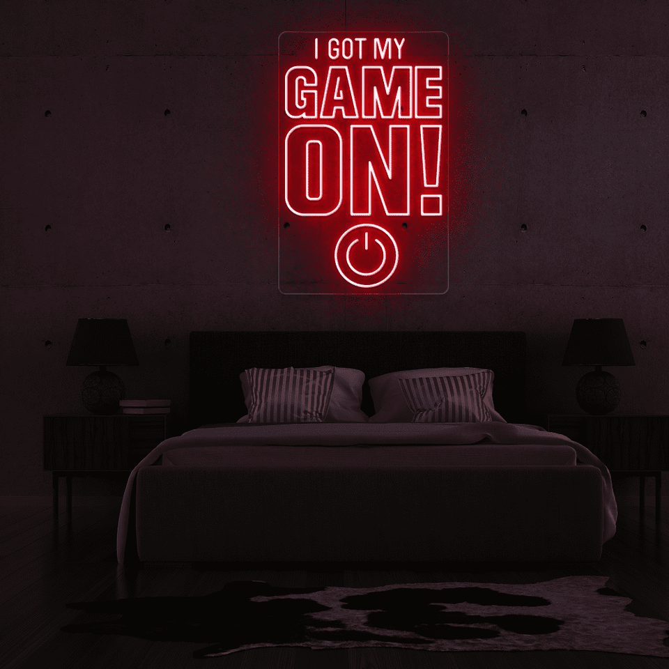 I GOT MY GAME ON red color LED neon sign designed by neonmarvels.com
