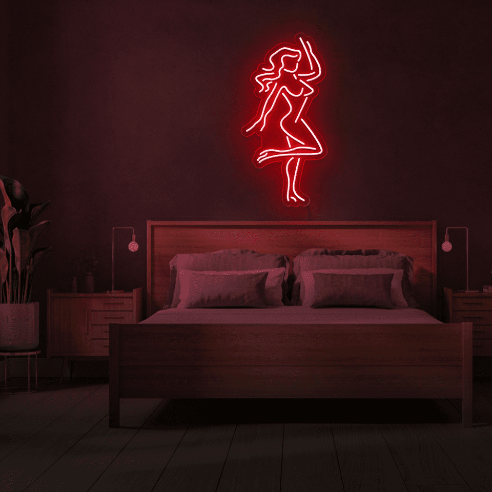 GIRL DANCING RED COLOR LED NEON SIGN