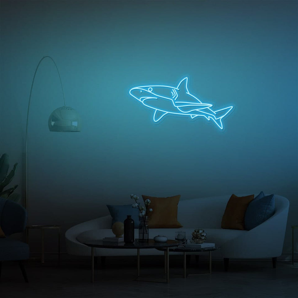 SHARK ICE BLUE COLOR NEON SIGN