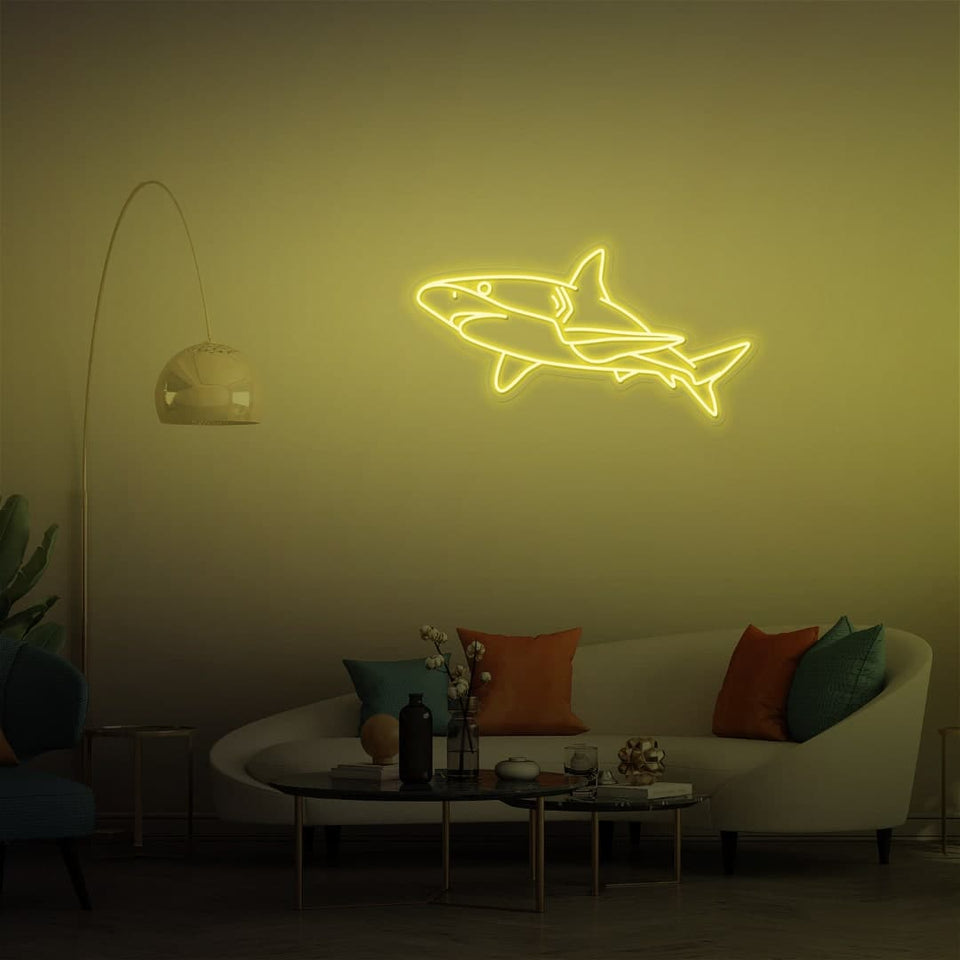 SHARK LEMON YELLOW COLOR NEON SIGN