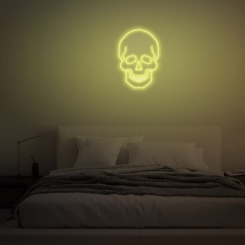 SKULL LEMON YELLOW COLOR NEON SIGN