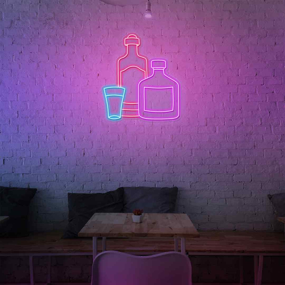 Tequila bottle neon sign