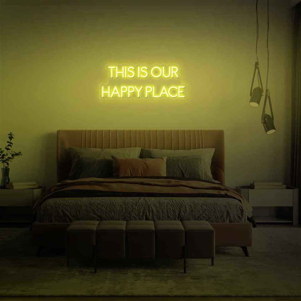 This is our happy place neon sign