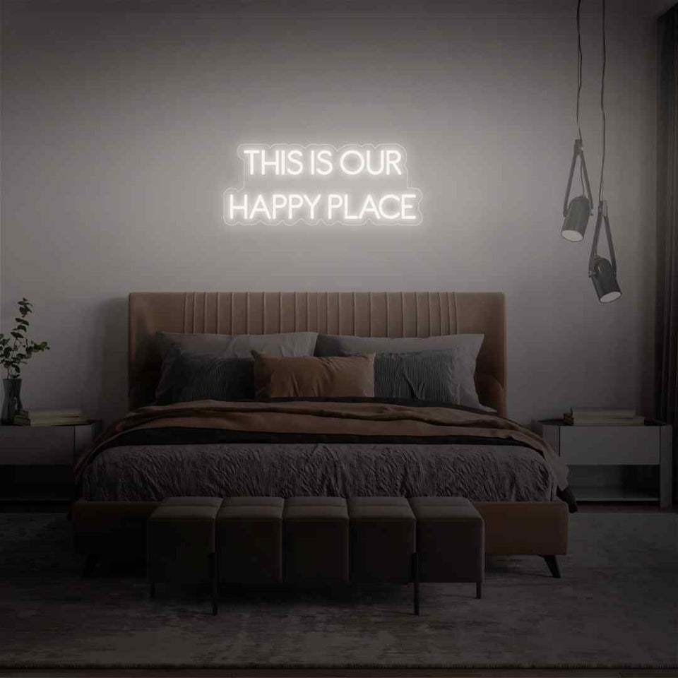 This is our happy place neon sign