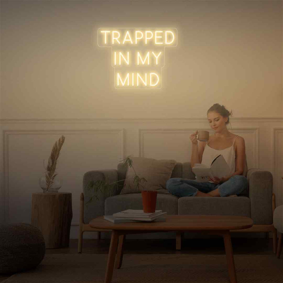 Trapped in my mind neon sign