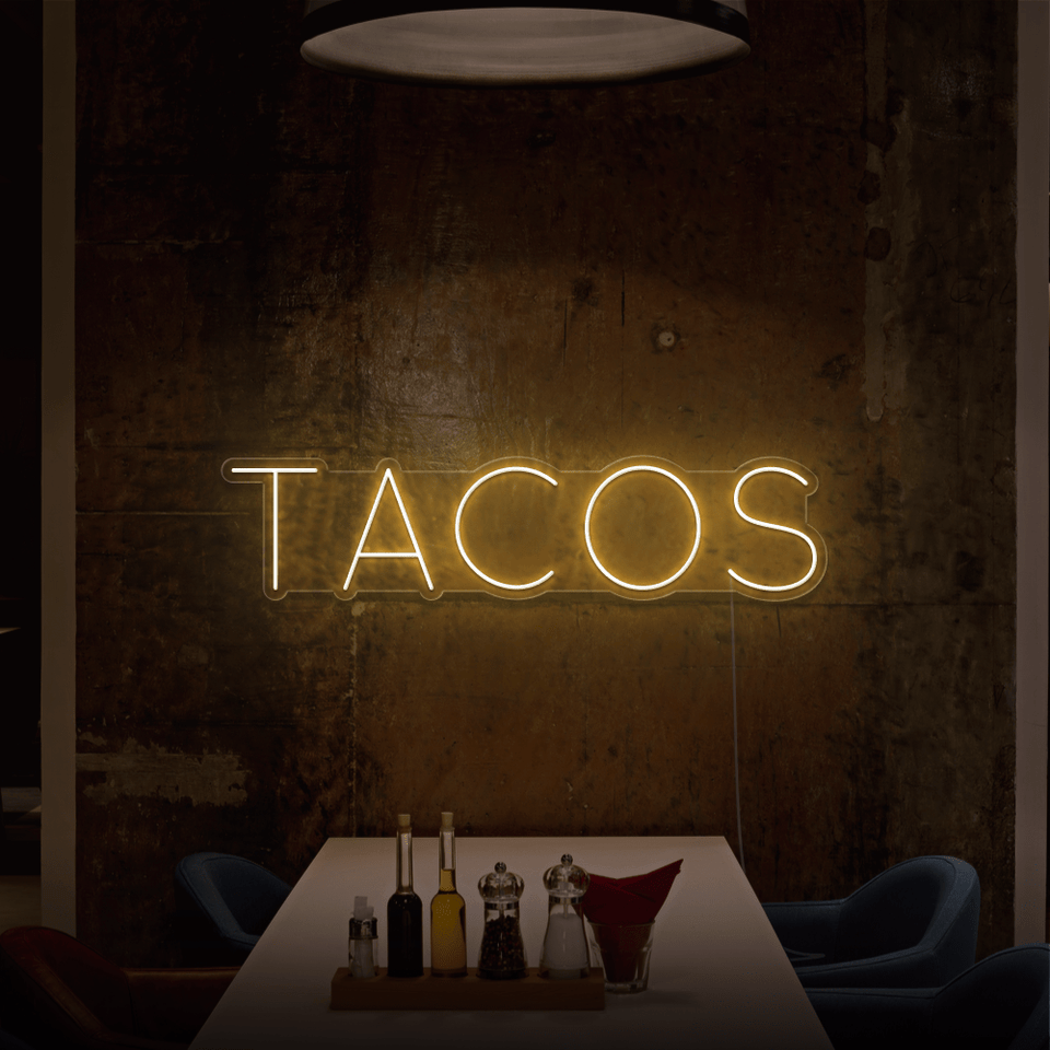 TACOS LED NEON SIGN IN WARM WHITE COLOR BY NEON MARVELS