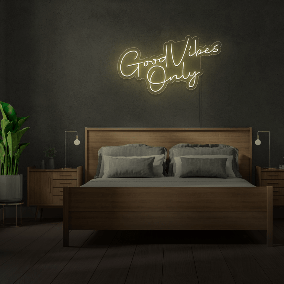 GOOD VIBES ONLY WARM WHITE COLOR LED NEON SIGN
