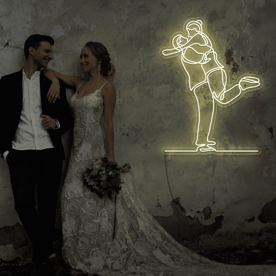 Lovely Couple LED neon sign in warm white color - from Neonmarvels.com
