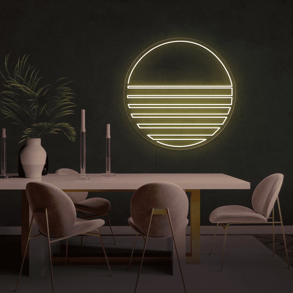 VAPOR SUN WARM WHITE COLOR LED NEON SIGN