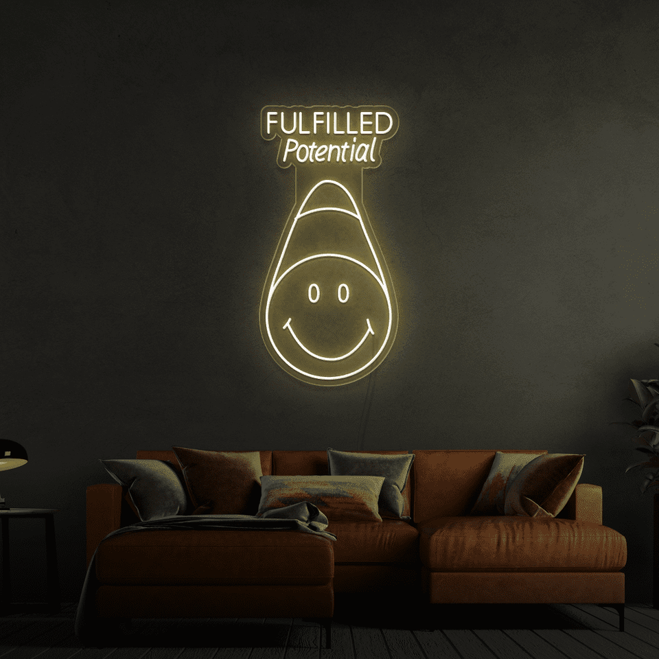 FULFILLED POTENTIAL GOLDEN YELLOW COLOR LED NEON SIGN