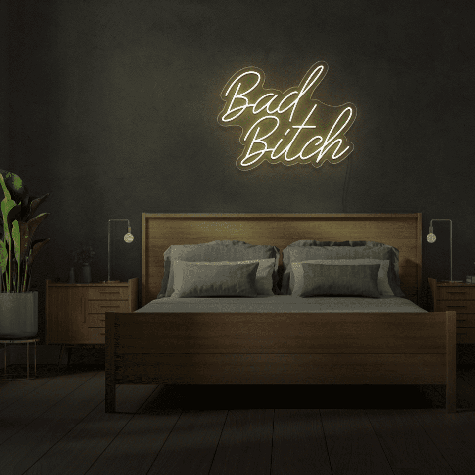 BAD BITCH WARM WHITE COLOR LED NEON SIGN